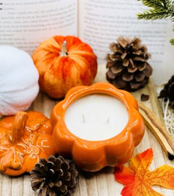5 oz Glass Pumpkin Fall Festive Jar.